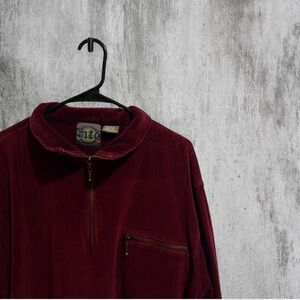 Men's Burgundy Zip-Up Sweater